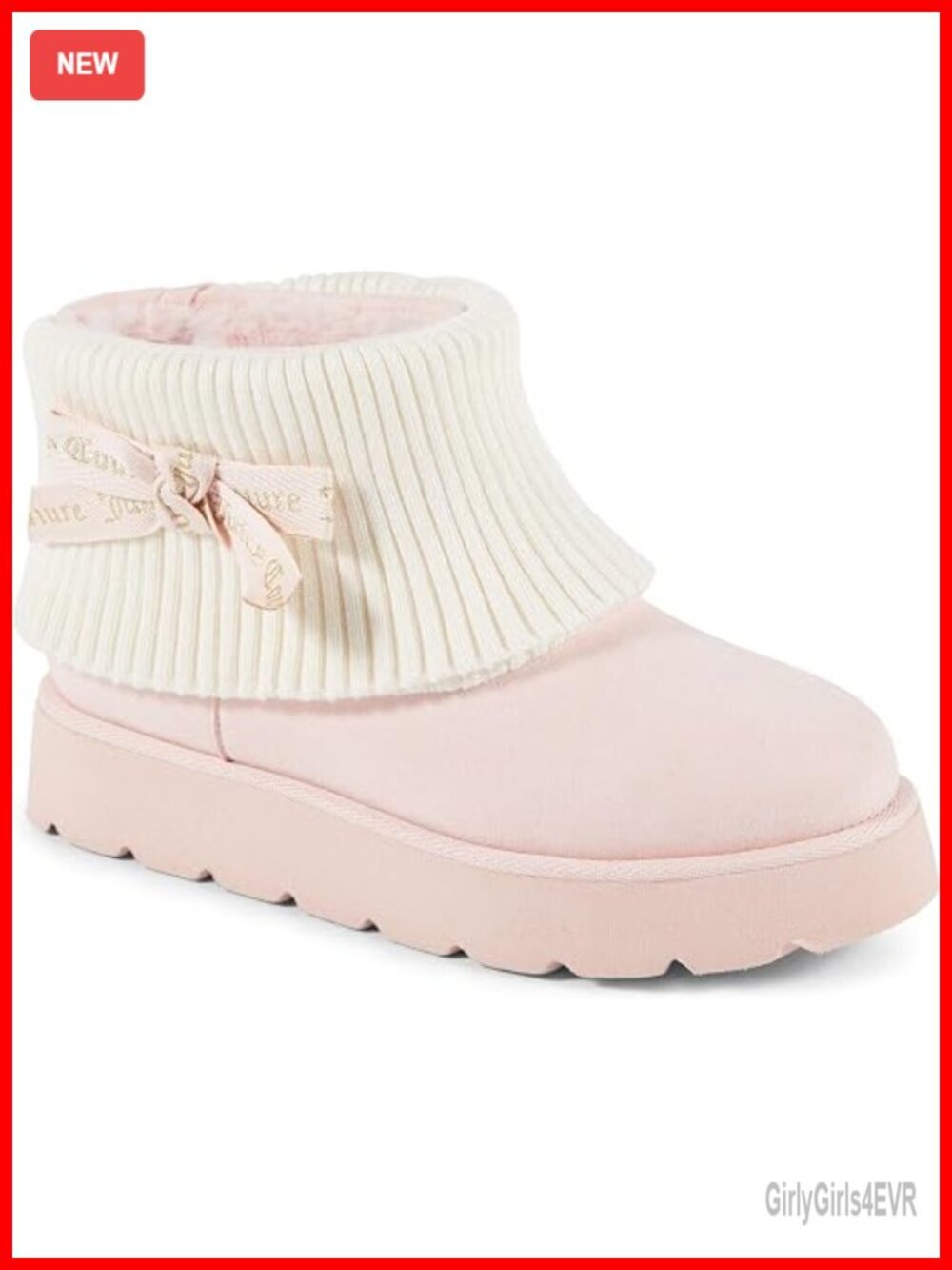 Womens Ankle Boots with Faux Fur Lining and Knit Collar